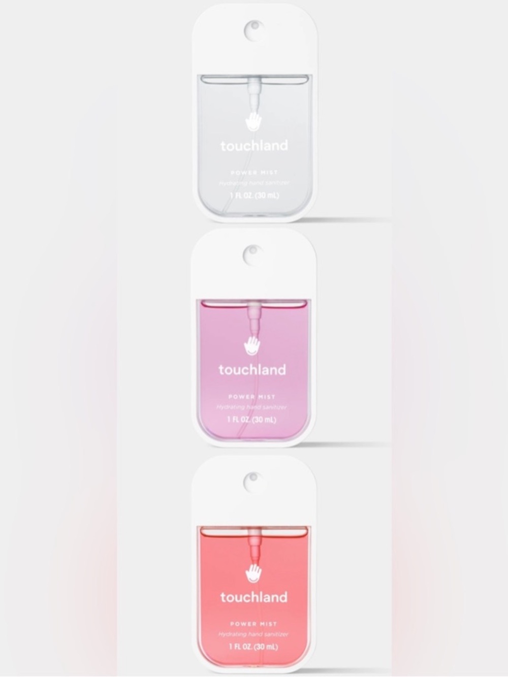 Touchland Power Mist Hydrating Hand Sanitizer Trio- Berry, Coconut & Watermelon